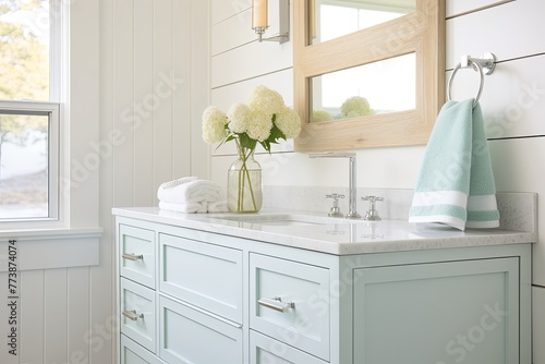 Seafoam Serenity  Coastal Retreat Bathroom in Fresh White Design