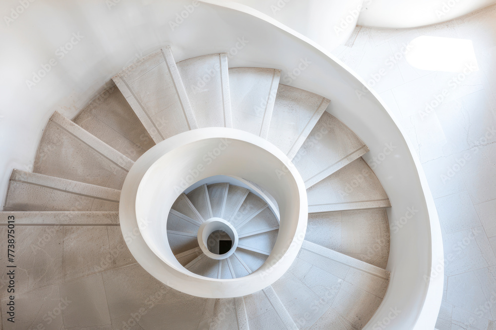 Spiral staircase Modern Architecture detail Abstract Background.