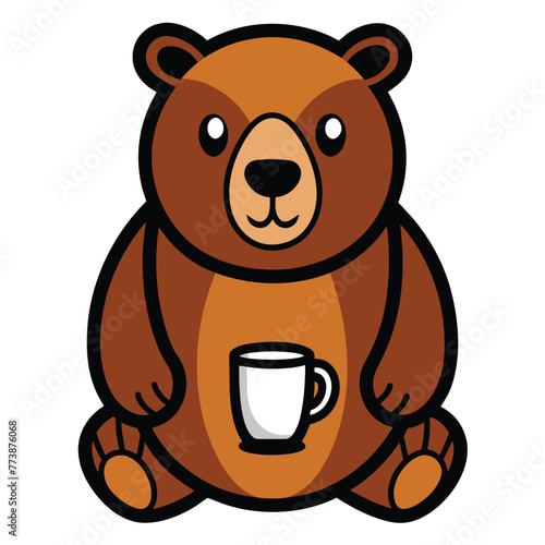 coffee bear  Solid Black Vector Icon  teddy bear coffee beans