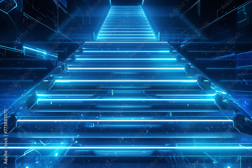 Digital stairs representing growth and evolution Digital stairs representing growth and evolution