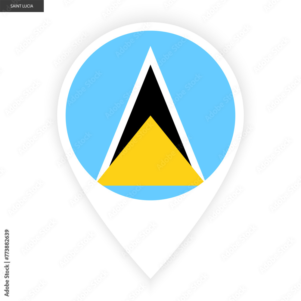 Saint Lucia marker flag icon isolated on white background. Saint Lucia marker flag icon isolated on white background.