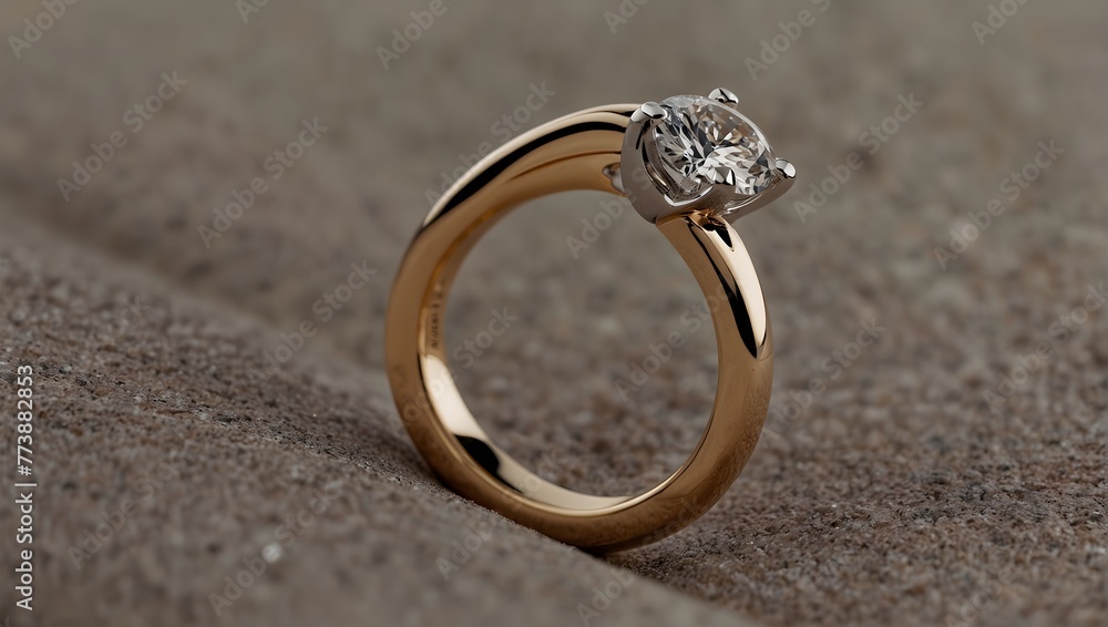 A sleek, modern engagement ring with a single, flawless diamond, catching the light in a chic, minimalist setting Generative AI A sleek, modern engagement ring with a single, flawless diamond, catching the light in a chic, minimalist setting Generative AI