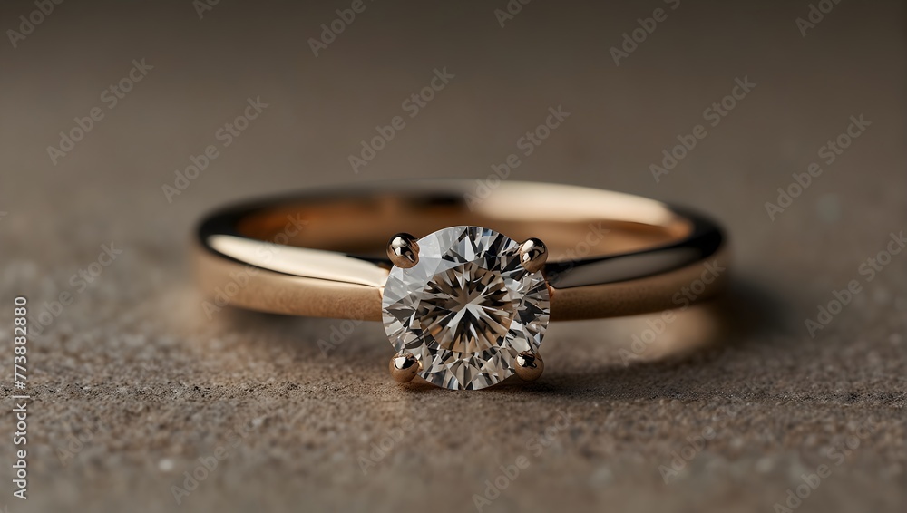 A sleek, modern engagement ring with a single, flawless diamond, catching the light in a chic, minimalist setting Generative AI A sleek, modern engagement ring with a single, flawless diamond, catching the light in a chic, minimalist setting Generative AI