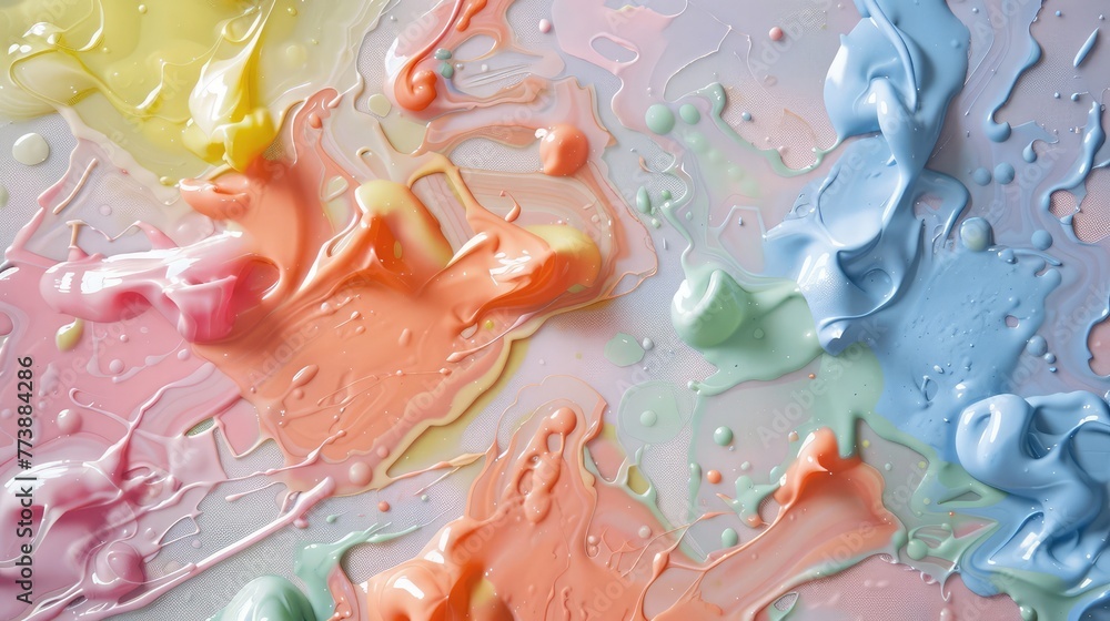 Kids craft whimsical glue blob decorations, using squeezable glue to create unique shapes and