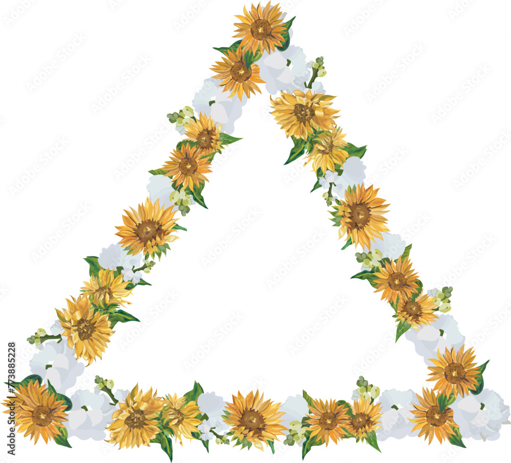 Sunflower frame illustration on transparent background.
Sunflower frame illustration on transparent background.