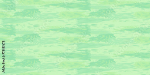 Monochrome oil dynamic brush strokes texture seamless pattern. Green splashes of paint. Vector hand drawn sketch. Abstract artistic print with stains, drops, spots horizontal lines. Collage