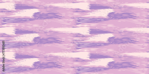 Pastel oil dynamic brush strokes texture seamless pattern. Violet splashes of paint. Vector hand drawn sketch. Abstract artistic print with stains, drops, spots horizontal lines. Collage for designs,
