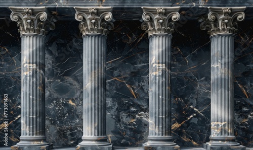 marble pillars, Generative AI photo