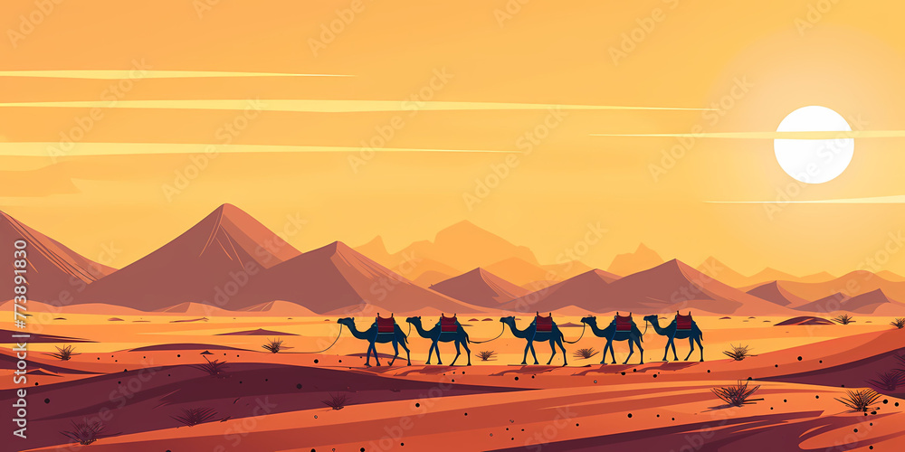 Desert Caravan Illustration