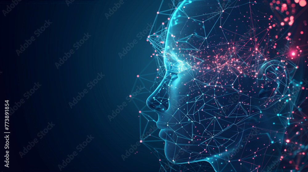 A digitally rendered profile of a human head with intricate network connections, symbolizing intelligence and digital growth A digitally rendered profile of a human head with intricate network connections, symbolizing intelligence and digital growth