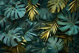 Green monstera leaves surrounding each other, beautiful nature, background image