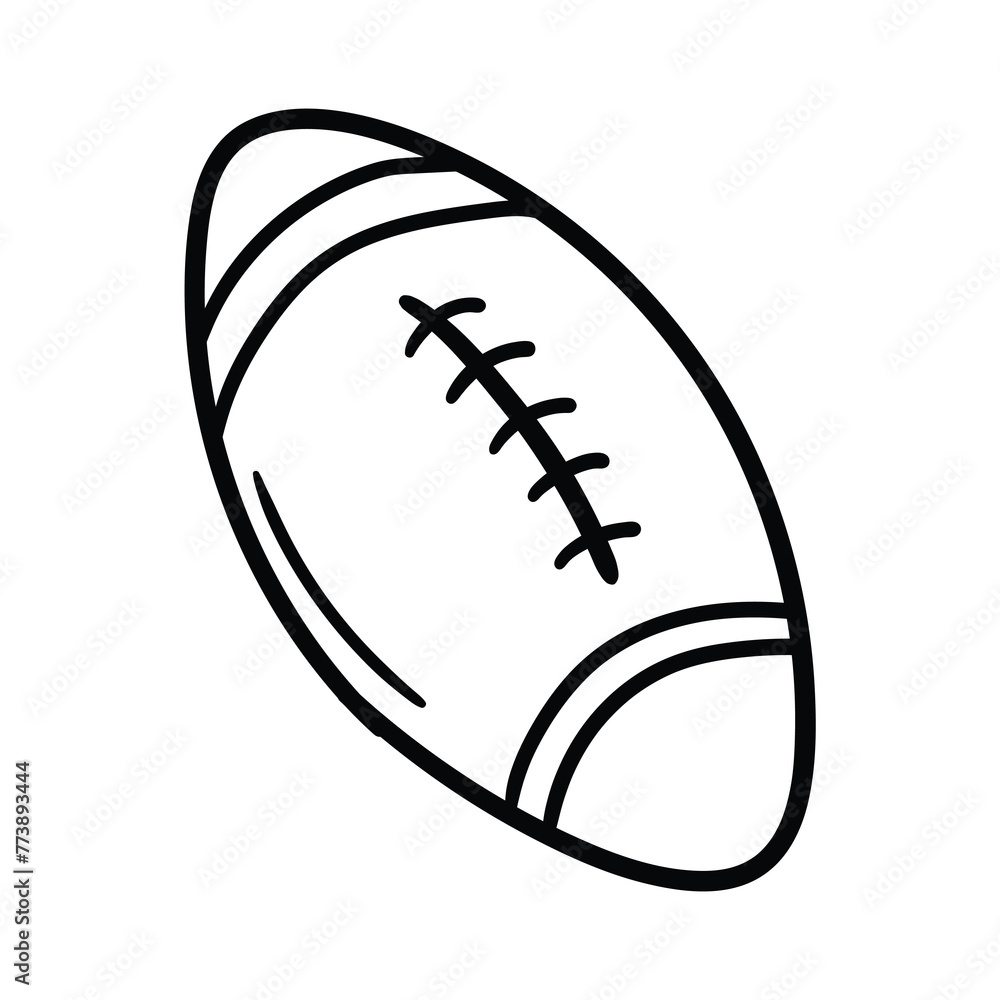 Hand drawn doodle american football ball on white background. Hand drawn doodle american football ball on white background.