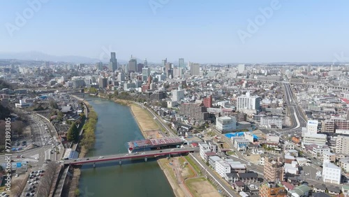 仙台　空撮　景色　広瀬川　06