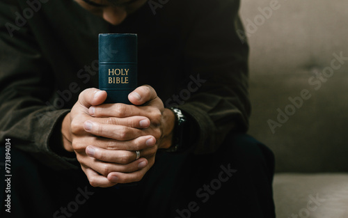 Quadro em tela Christian pray and worship god with belief and spirituality