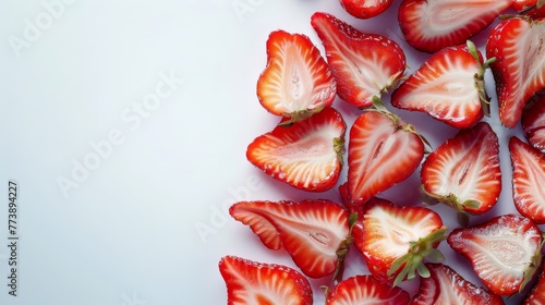 Background from fresh strawberries. Copyspace