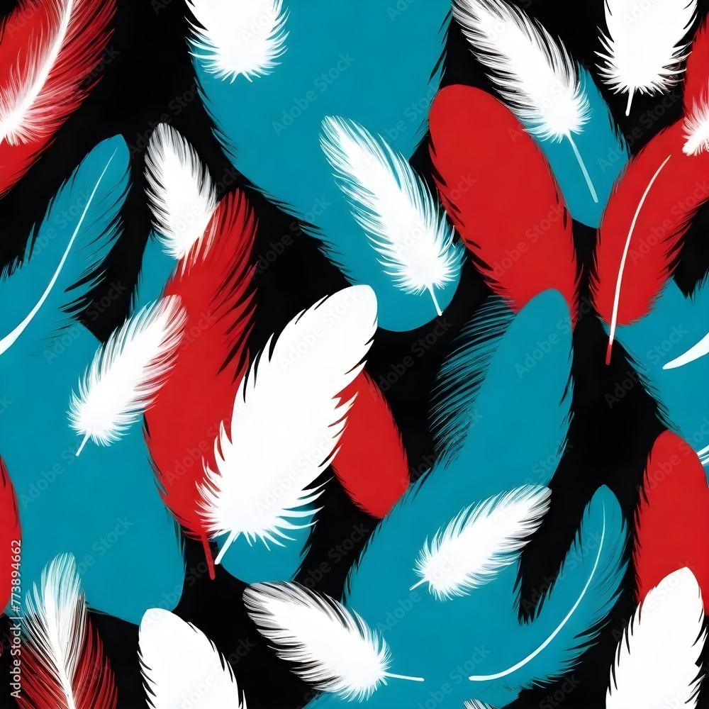 Obraz premium seamless pattern with feathers