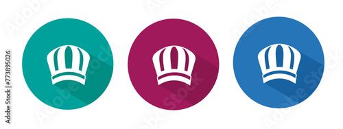 Icon for chef hat vector illustration in flat.