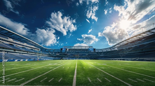 panoramic view of an outdoor American football stadium
