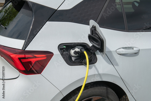 electric car charging, connectivity and charging Integrated for an electrifying journey, I was emissions in the city with green ecological policies Turin, Italy, 01 April 2024