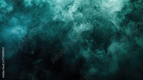 Abstract Background Green. Fantasy Night Sky with Shiny Green Steam Cloud Texture