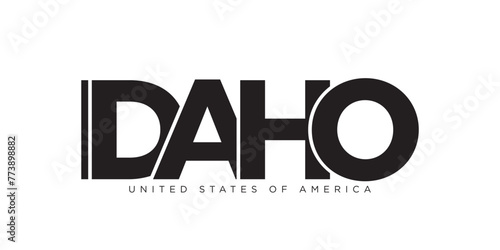 Idaho, USA typography slogan design. America logo with graphic city lettering for print and web.