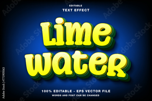 Lime Water 3d Editable Text Effect Template Style Premium Vector