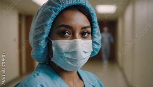 Portrait of a successful and hardworking female doctor nurse standing confidently on the way to the hospital