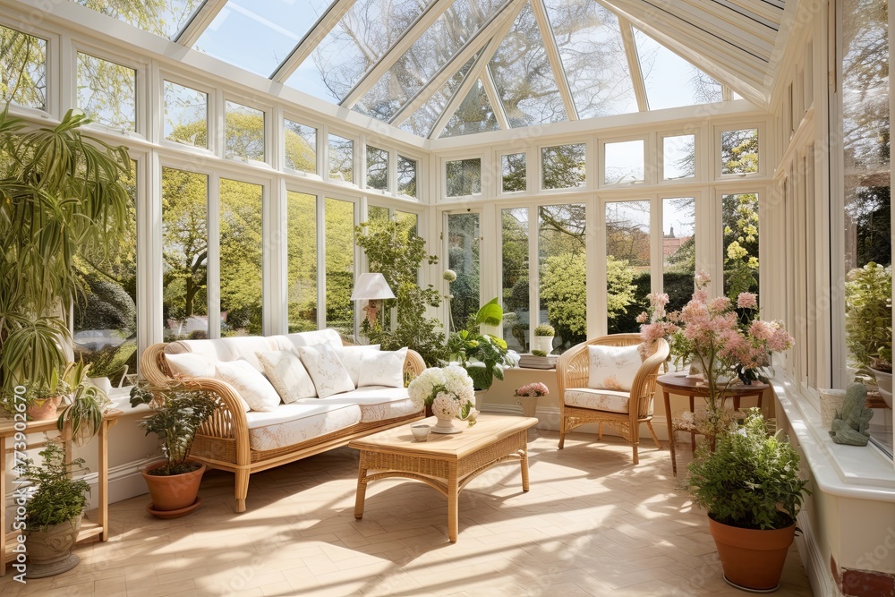 Bright Conservatory Design: Airy Layout and Modern Furniture Inspiration