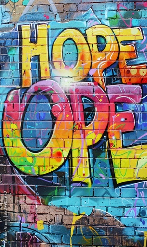 Hopeful Graffiti Colorful Expression of Optimism Generative AI