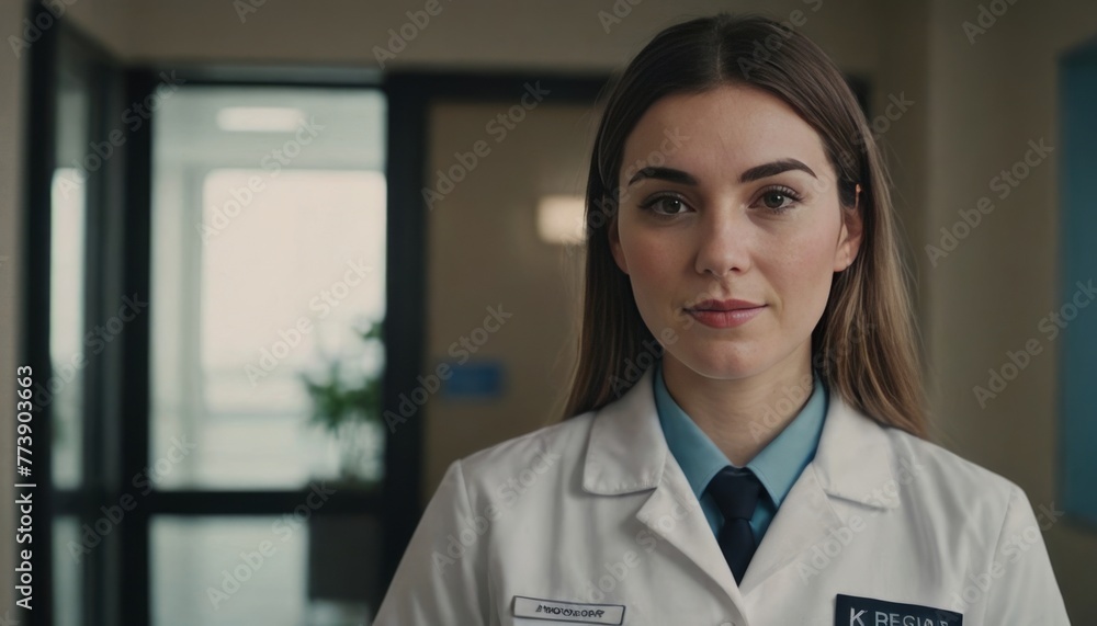 Portrait of a successful and hardworking female doctor nurse standing confidently on the way to the hospital Portrait of a successful and hardworking female doctor nurse standing confidently on the way to the hospital