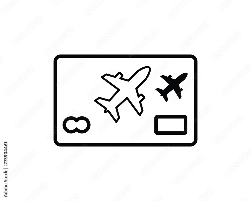 Airplane flight ticket icon vector symbol design illustration Airplane flight ticket icon vector symbol design illustration