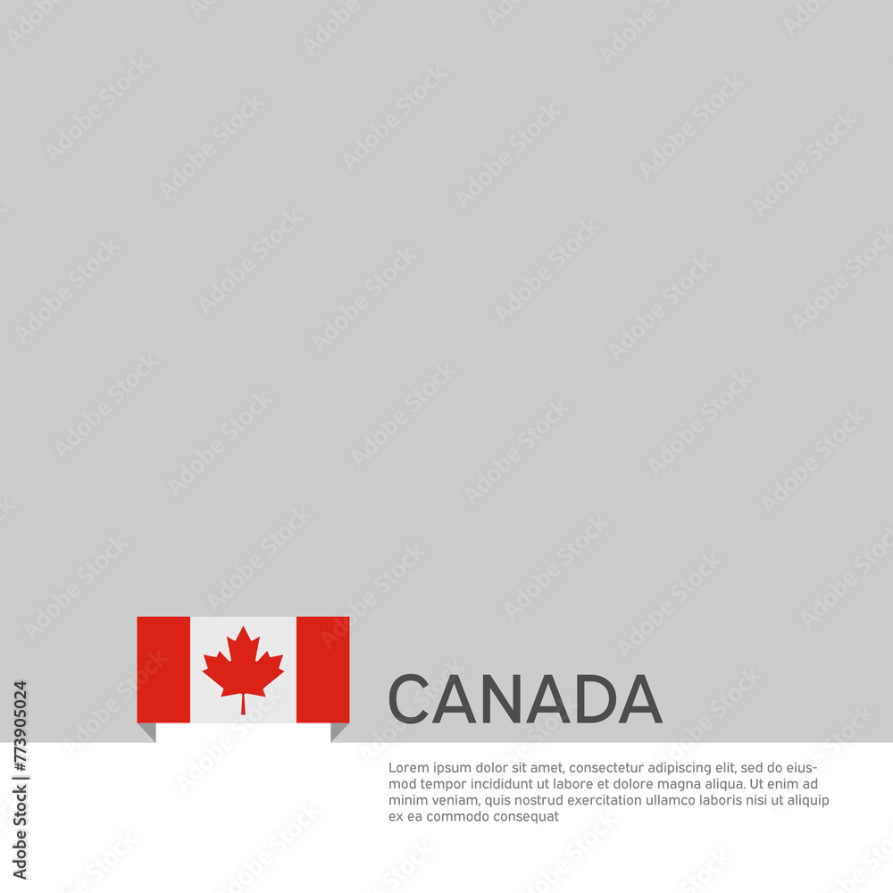 Canada flag background. State patriotic canadian banner, cover. Document template with canada flag on white background. National poster. Business booklet. Vector illustration, simple design