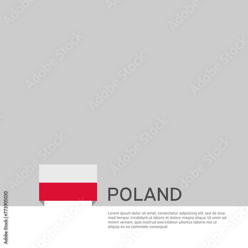 Poland flag background. State patriotic polish banner, cover. Document template with poland flag on white background. National poster. Business booklet. Vector illustration, simple design