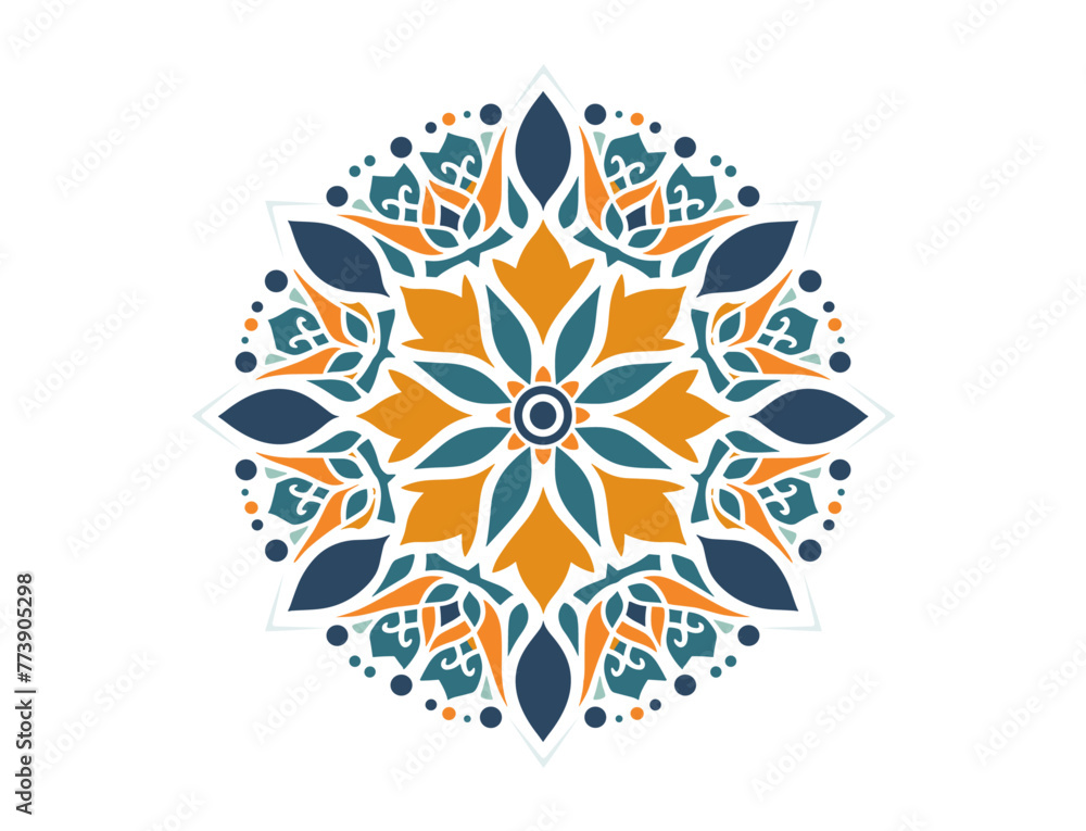 flower symmetrical pattern colorful geometric floral mosaic