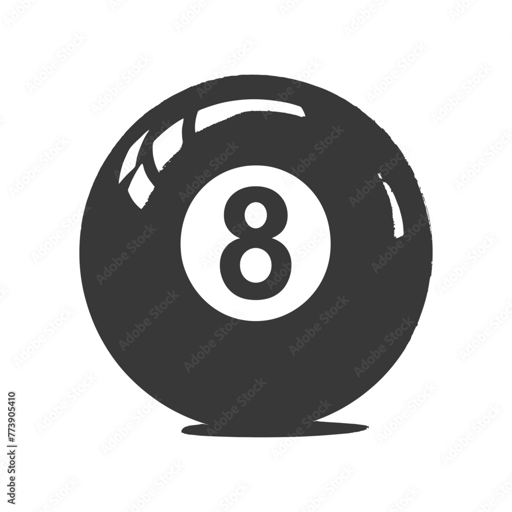 silhouette billiard ball number 8 black color only silhouette billiard ball number 8 black color only
