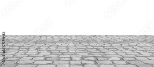 Empty pedestrian road rock sidewalks in PNG isolated on transparent background.