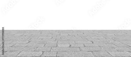 Empty pedestrian road sidewalks in PNG isolated on transparent background. photo