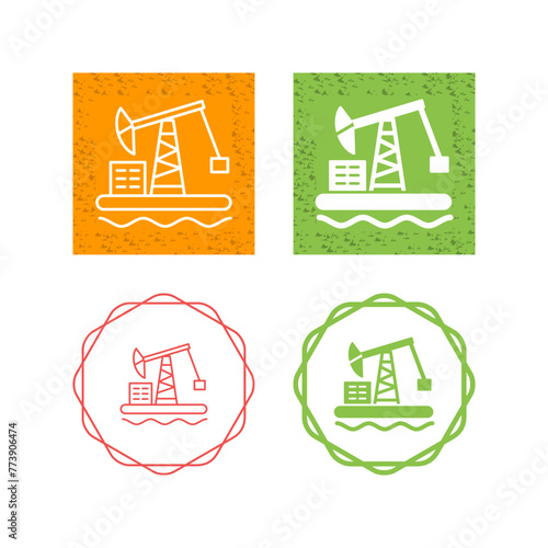 Oil Platform Vector Icon