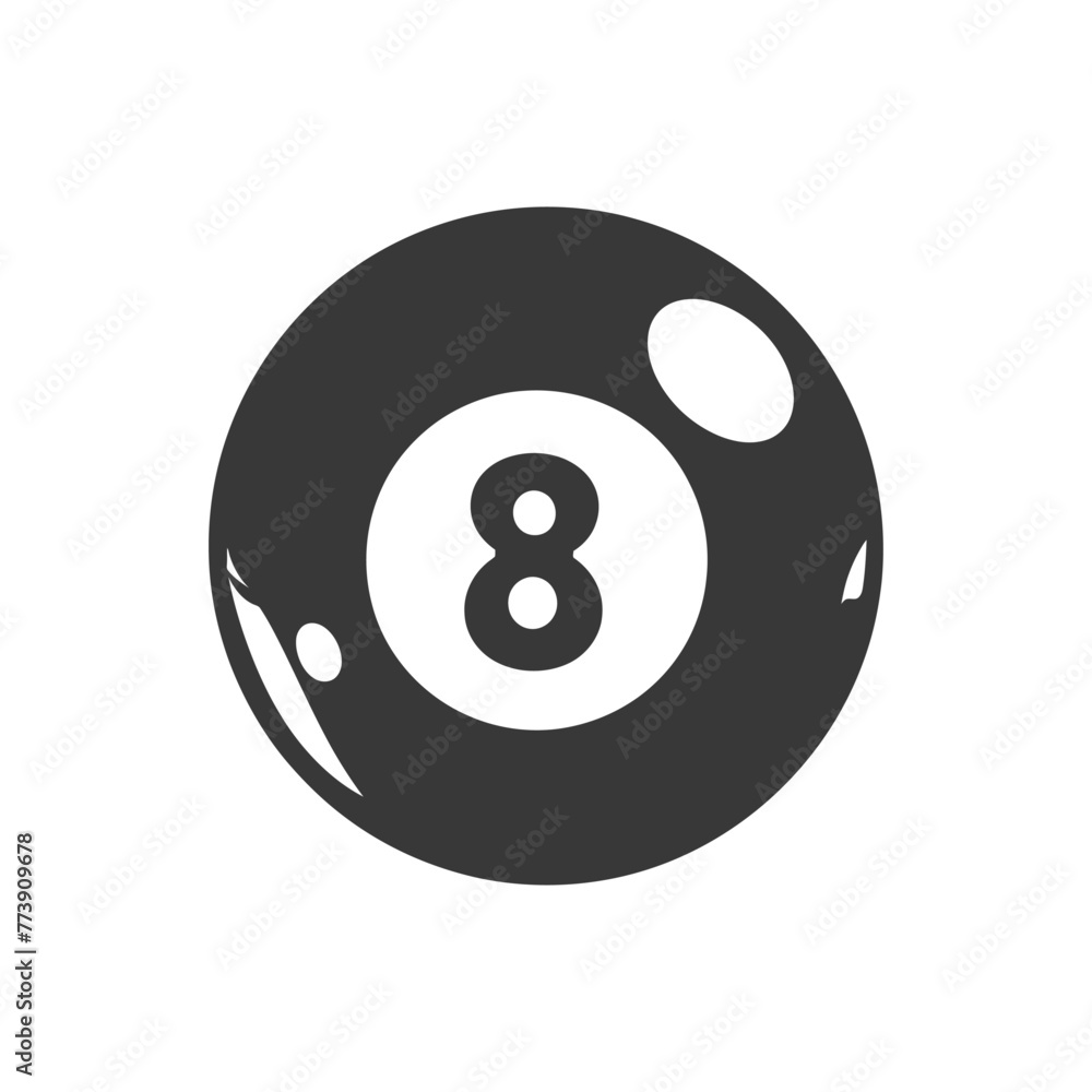 silhouette billiard ball number 8 black color only silhouette billiard ball number 8 black color only