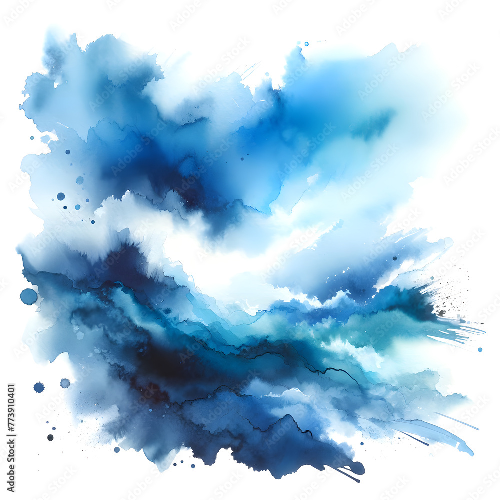 vibrant watercolor wash with a gradation of blue hues that fade into a white background vibrant watercolor wash with a gradation of blue hues that fade into a white background
