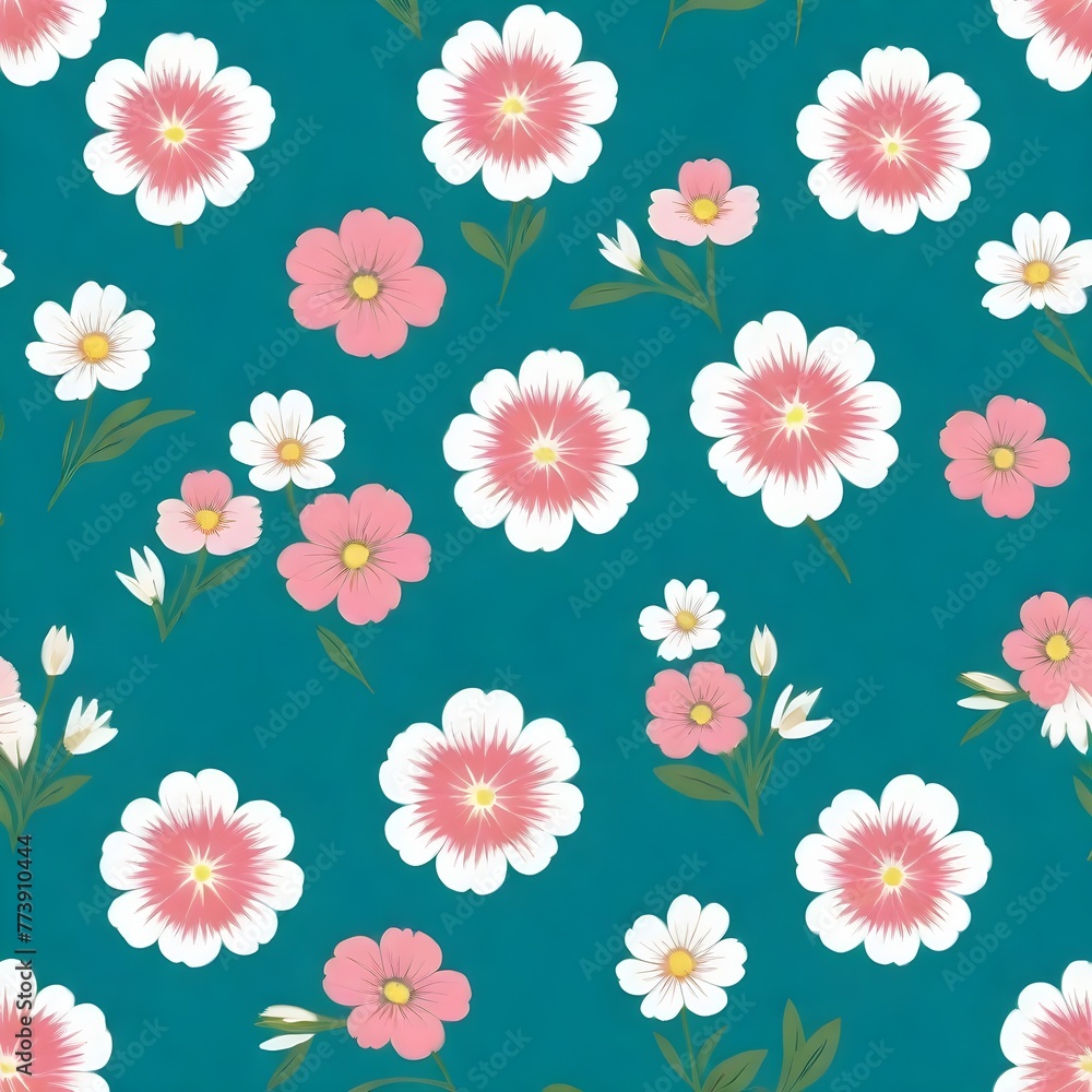 Floral leaves pattern on simple background