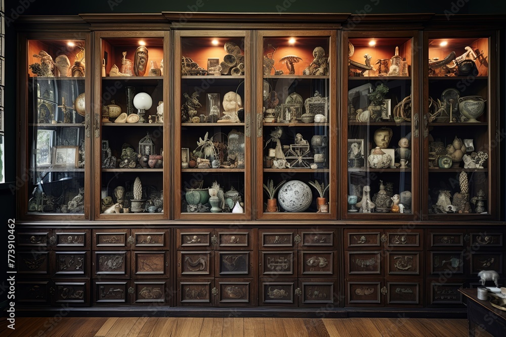 Display Cabinet Delights: Curated Eclectic Inspirations for the Collector's Office