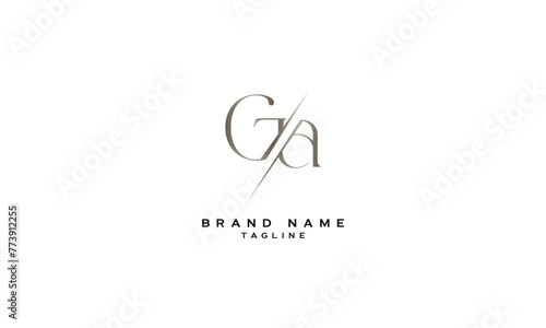 GA, AG, Abstract initial monogram letter alphabet logo design