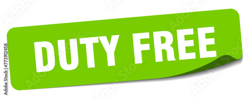 duty free sticker. duty free label