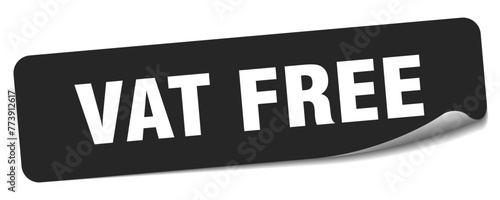 vat free sticker. vat free label