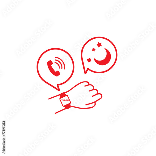 smart android watch, hand clock black icon.