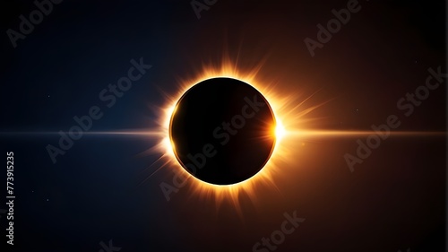 One type of astronomical event is a solar eclipse. An accurate depiction of a solar eclipse. The sun is obscured by the moon. artificial intelligence generation.