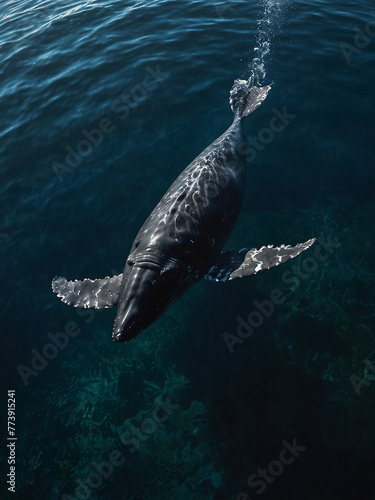 Aerial Majesty, Capturing the Magnificence of a Graceful Whale © BNMK0819