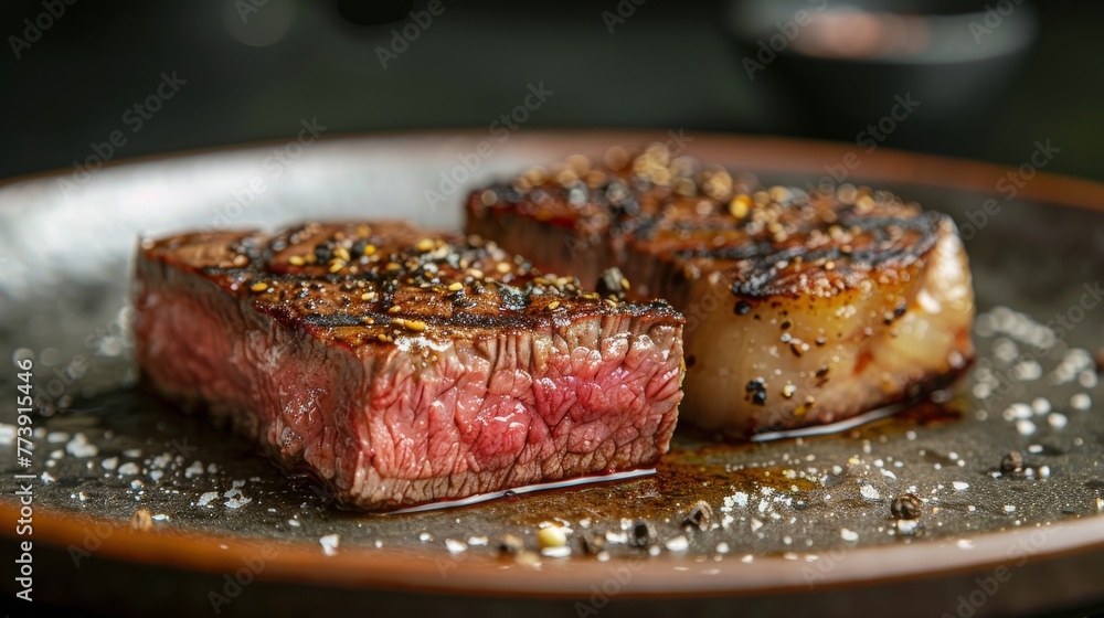Grilled Steak With Rosemary Sprig Grilled Steak With Rosemary Sprig