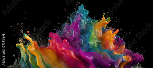 colorful watercolor ink splashes, paint 200